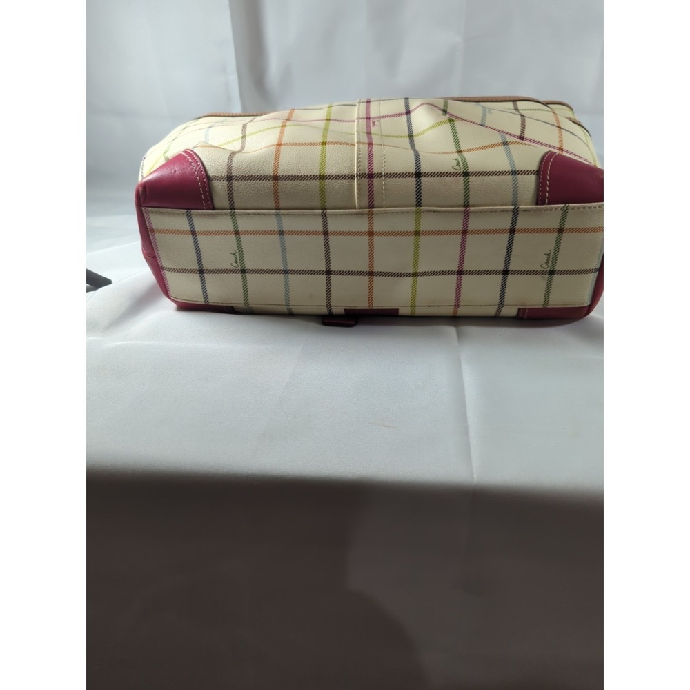 COACH Tattersall Multicolored Coated Canvas Diaper Bag Fl4792 See Pictures - Picture 12 of 14